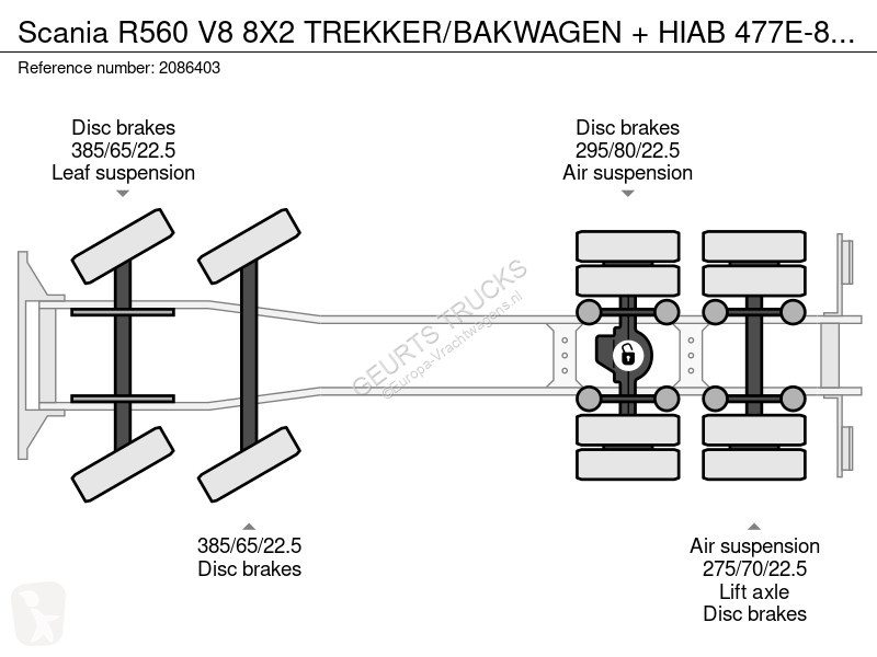 Kamion Scania R560 V8 8X2 TREKKER/BAKWAEN +...
