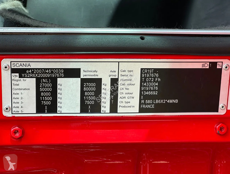 Lastbil Scania R580 V8 RETARDER 2X THERMO KING...