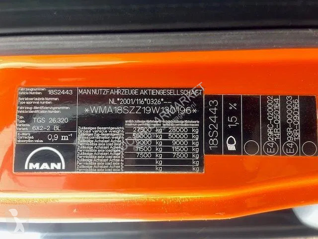 شاحنة MAN TGS 6x2 Euro 5 met verrijdbare 14.000...