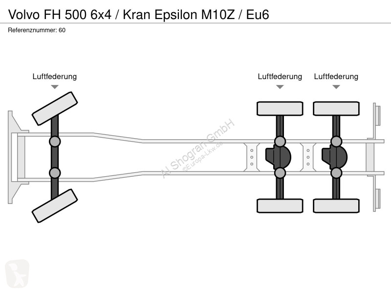 شاحنة Volvo 500 6x4 / Kran Epsilon M10Z / Eu6