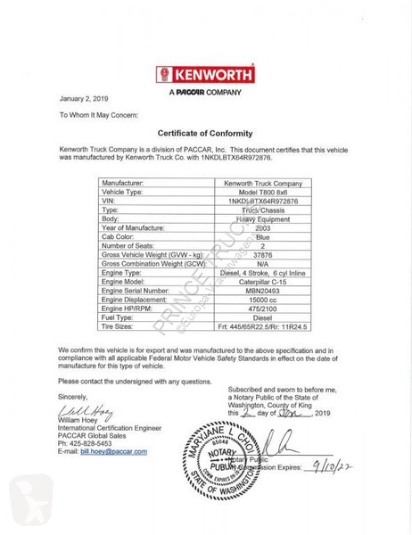 Camião Kenworth * T800 * Picker Truck With 30t...