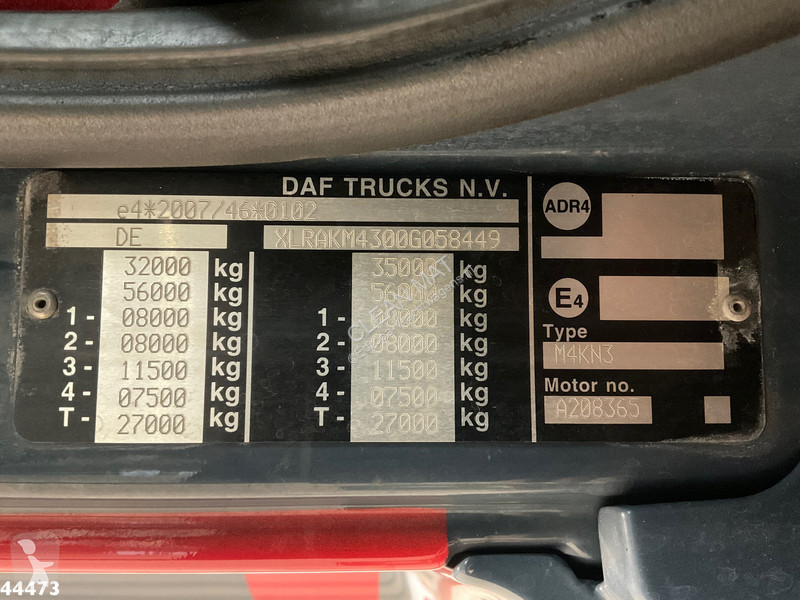 Camion DAF FAQ  510 8x2 Euro 6 HMF 40 Tonmeter...