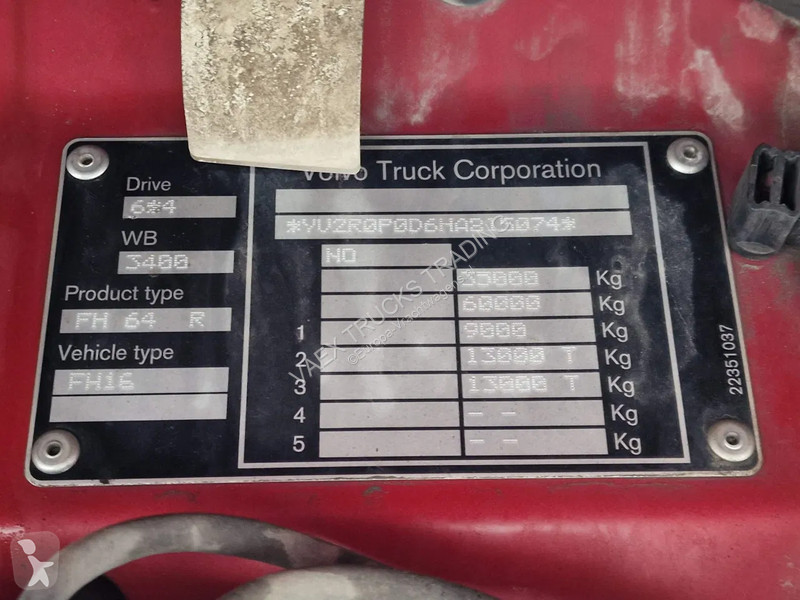 Kamion Volvo 16750 6x4 Tipper - Retarder - HUB...