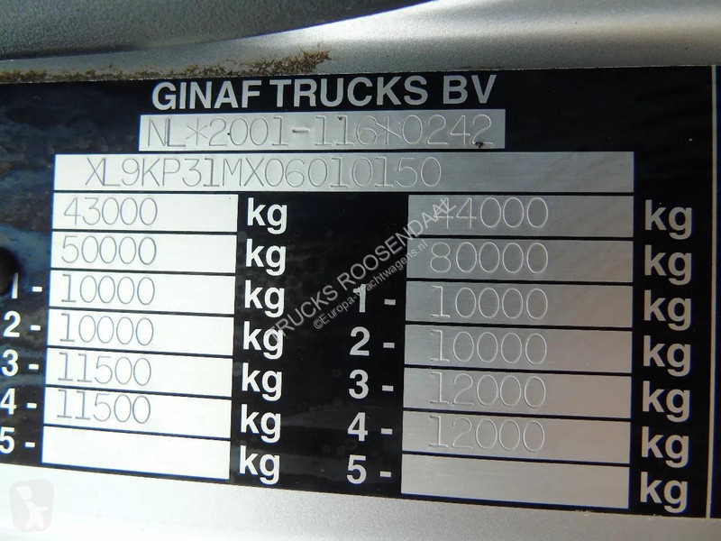 شاحنة Ginaf X 4243 TS + EURO 5 + 8X4 + MANUAL