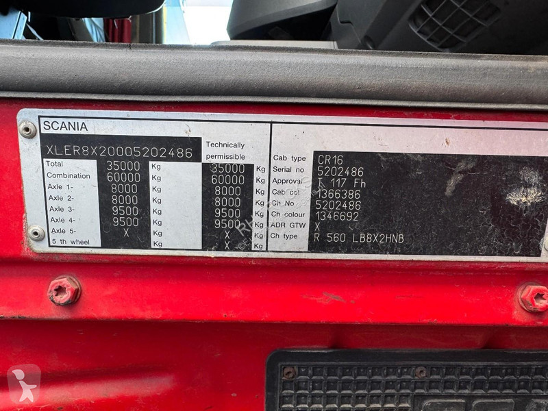Lastbil Scania R560 8X2 + HIAB 166E 4 HIPRO +...