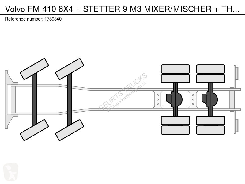 Camión Volvo 8X4 + STETTER 9 M3 MIXER/MISCHER +...
