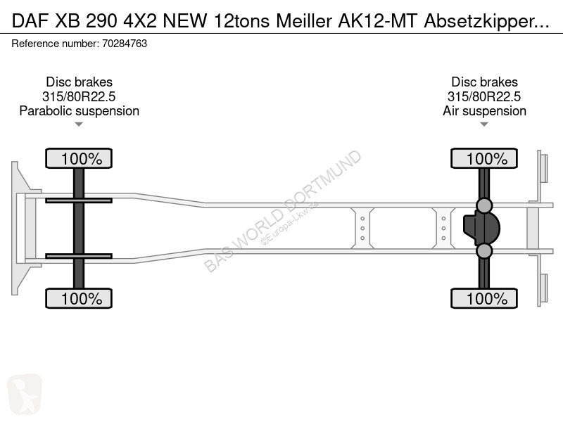 Kamion DAF XB 290 4X2 NEW 12tons Meiller...