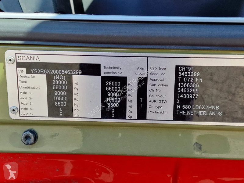 Lastbil Scania 580 V8 Topline 6x2 - Box with...