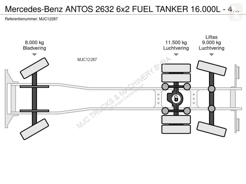 Lastbil Mercedes 16.000 L - 4 COMPARTIMENTS