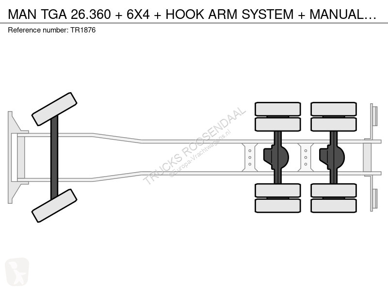 شاحنة MAN TGA + 6X4 + HOOK ARM SYSTEM + MANUAL...