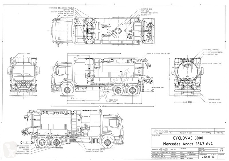 شاحنة Mercedes 2643 6x4 Koks Cyclovac Vacuum...