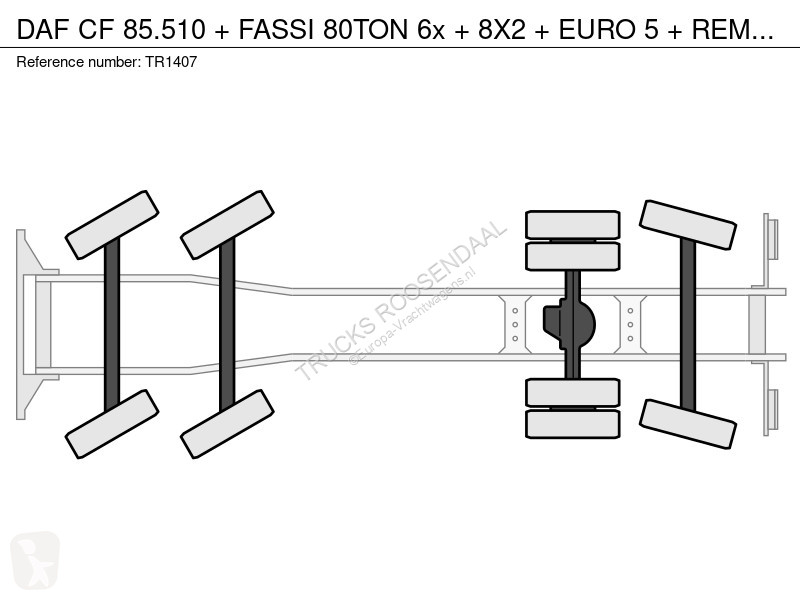 شاحنة DAF 85510 + FASSI 80TON 6x + 8X2 + EURO 5...