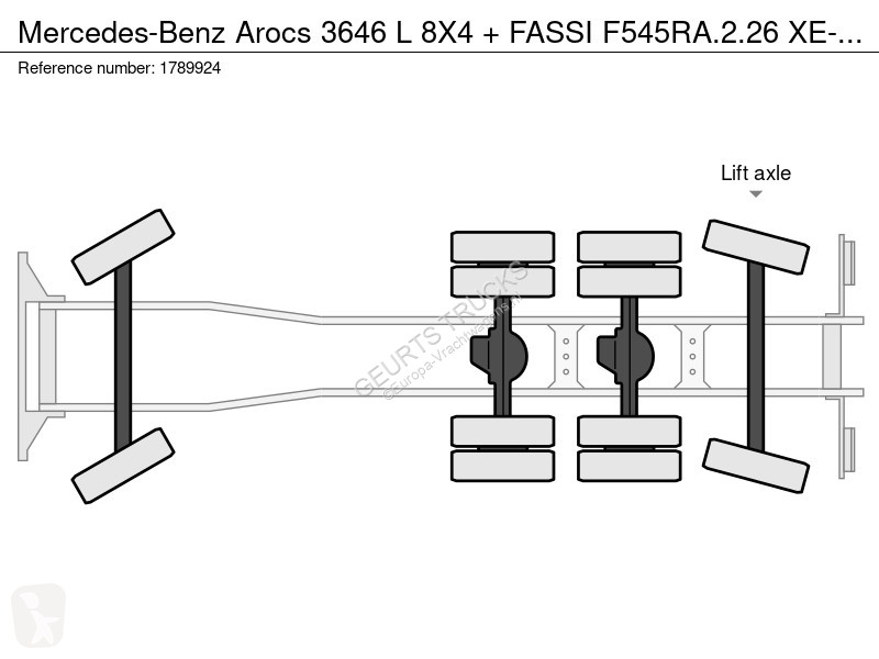 Kamion Mercedes 3646 L 8X4 + FASSI F545RA.2.26...