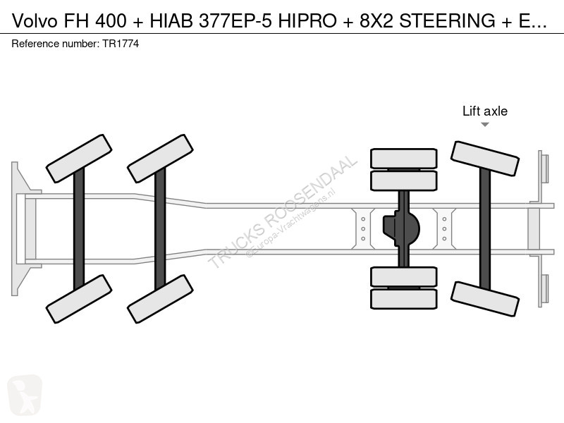 Camion Volvo FH 400 + HIAB 377EP-5 HIPRO + 8X2...
