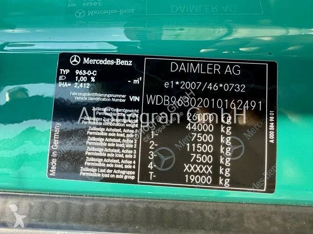 شاحنة Mercedes 2545 6x2/Retarder/Eu6/Komplettzug
