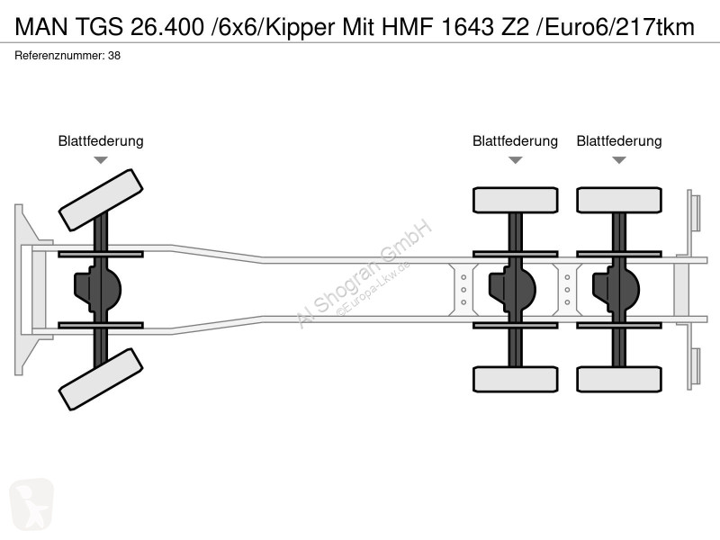 Camión MAN 26.400 /6x6/Kipper Mit HMF 1643 Z2...