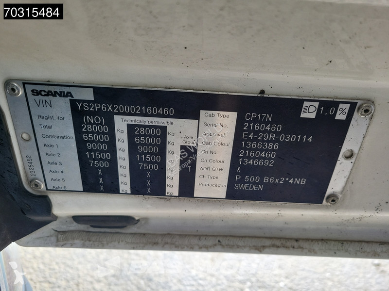 Scania P500 P 6X2 2500kg adebordwand...