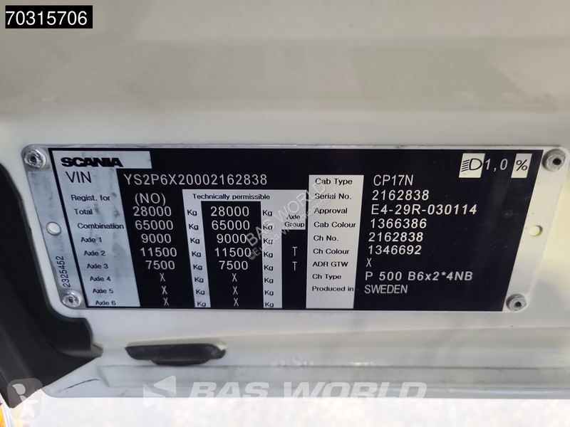 Scania P500 P 6X2 2500kg adebordwand...