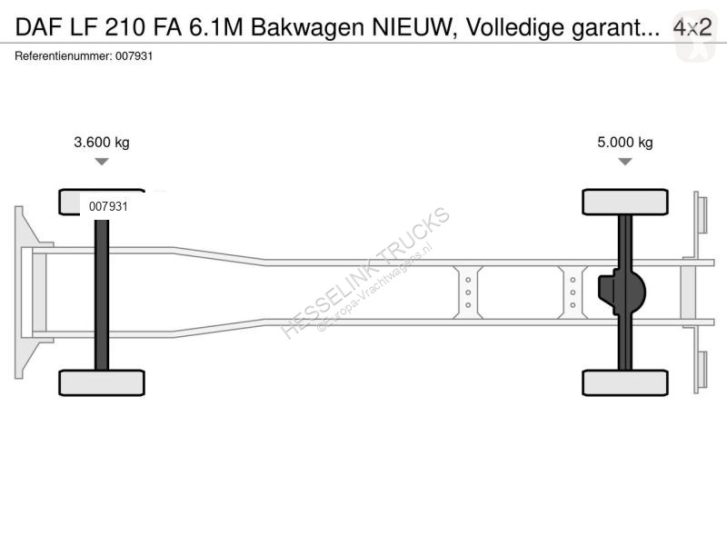 Camion DAF LF 210 FA 6.1M Bakwagen NIEUW,...