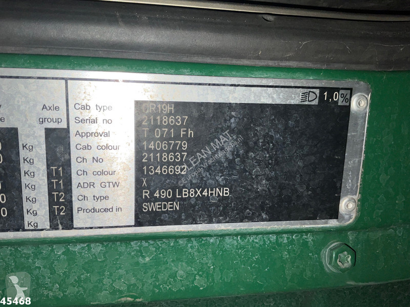شاحنة Scania R 490 8x4 Euro 6 Effer  Tonmeter...