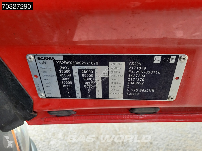 شاحنة Scania R520 R 6X2 V8 Retarder Full Air 9t...