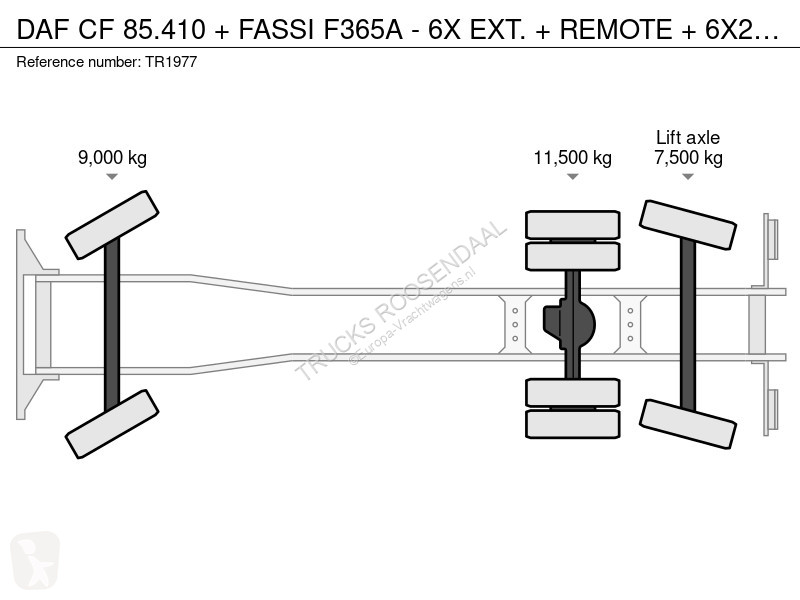 شاحنة DAF 85410 + FASSI F365A - 6X EXT. +...