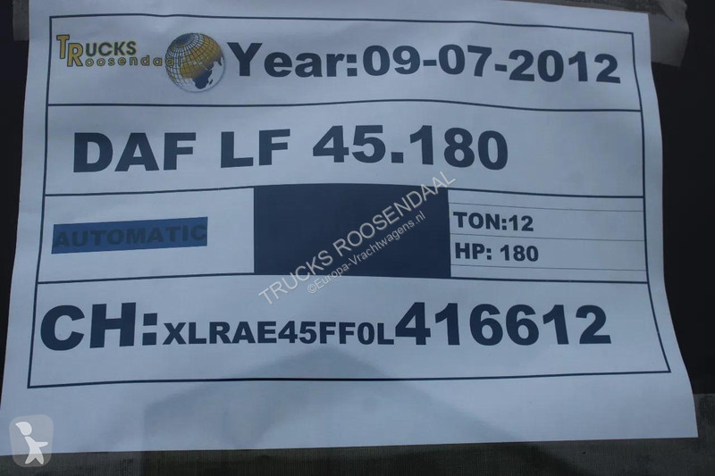 شاحنة DAF LF + EURO 5 + thermo king LOW KM +...