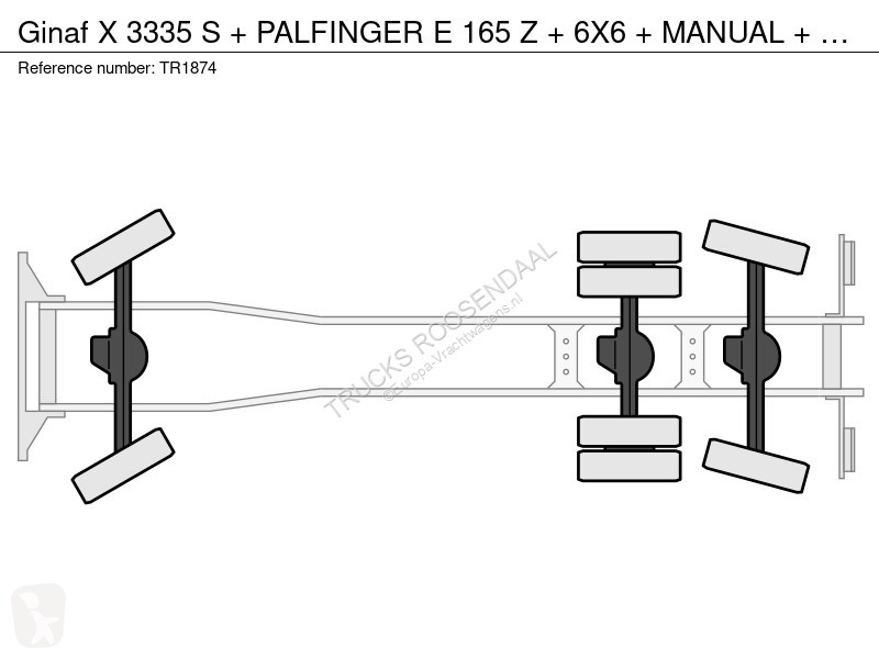 شاحنة Ginaf X 3335 S + PALFINGER E 165 Z + 6X6...