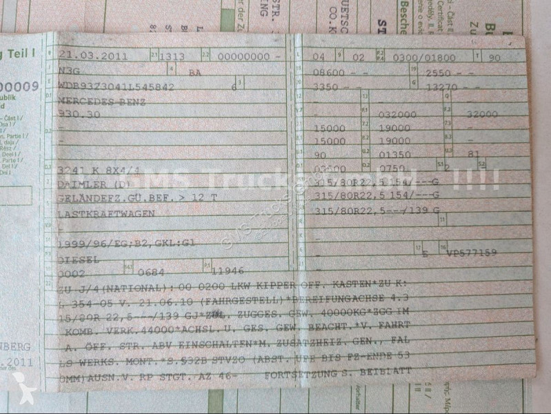 شاحنة Mercedes MP3 3241 / 8X4 / Blatt / E5 /...