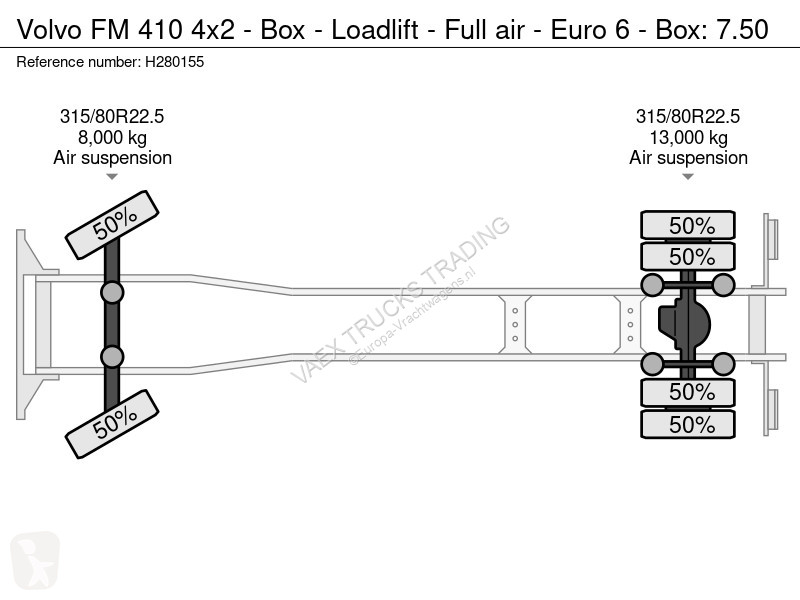 Kamion Volvo 4x2 - Box - Loadlift - Full air -...