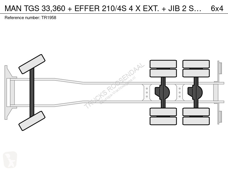 شاحنة MAN 33,360 + EFFER 210/4S 4 X EXT. + JIB...