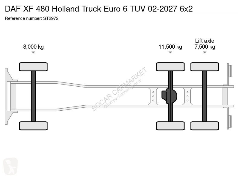 شاحنة DAF 480 Holland Truck Euro 6 TUV 02-2027 6x2