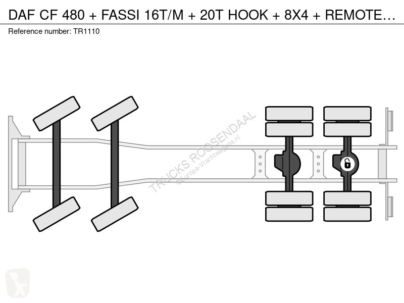 شاحنة DAF 480 + FASSI 16T/M + 20T HOOK + 8X4 +...