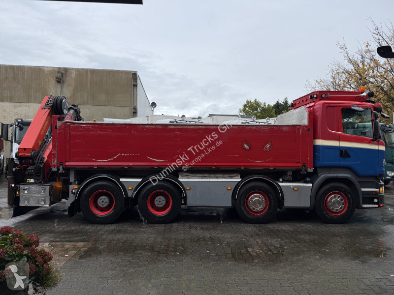 شاحنة Scania R580 V8 8X4 Kipper Kran Palfinger...