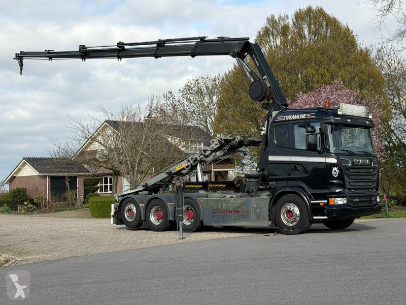 شاحنة Scania R580 V8 8x4 !!TRIPE HIAB 24 TM...