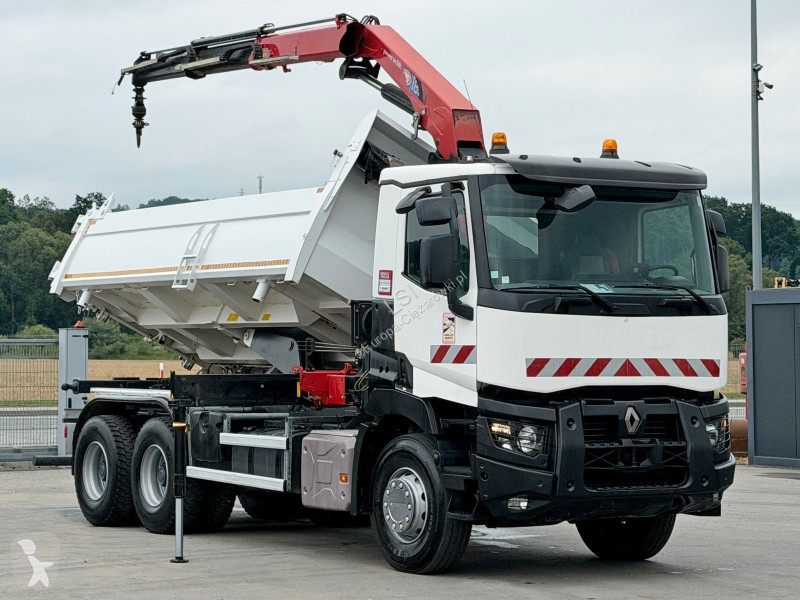 شاحنة Renault C 380* KIPPER 5,20 m* KRAN/FUNK *...