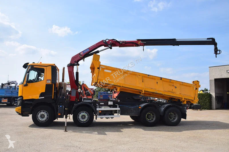 شاحنة Renault C430 Tipper + Crane HMF