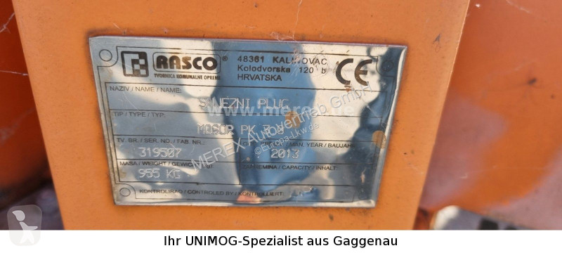 Equipamientos   Schneepflug RASCO MOSOR-PK 3.0