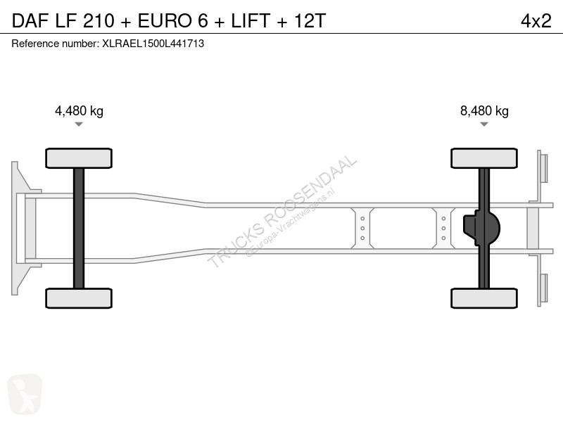 Kamion DAF 210 + EURO 6 + LIFT + 12T