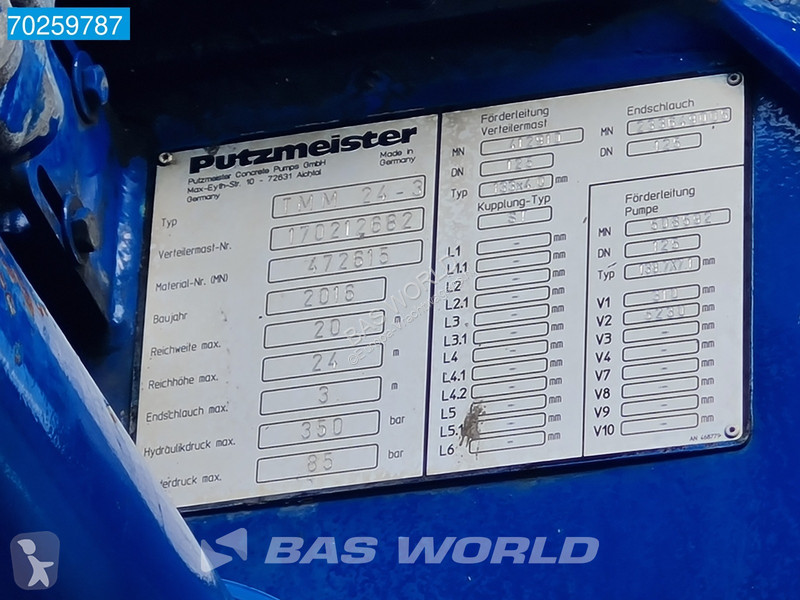 Kamion Mercedes 3251 8X4 PUMI Putzmeister TMM...