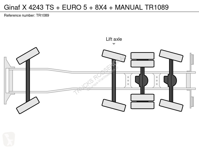 شاحنة Ginaf X 4243 TS + EURO 5 + 8X4 + MANUAL