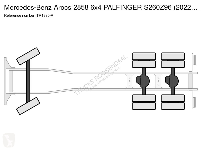 شاحنة Mercedes 2858 6x4 PALFINGER S260Z96...