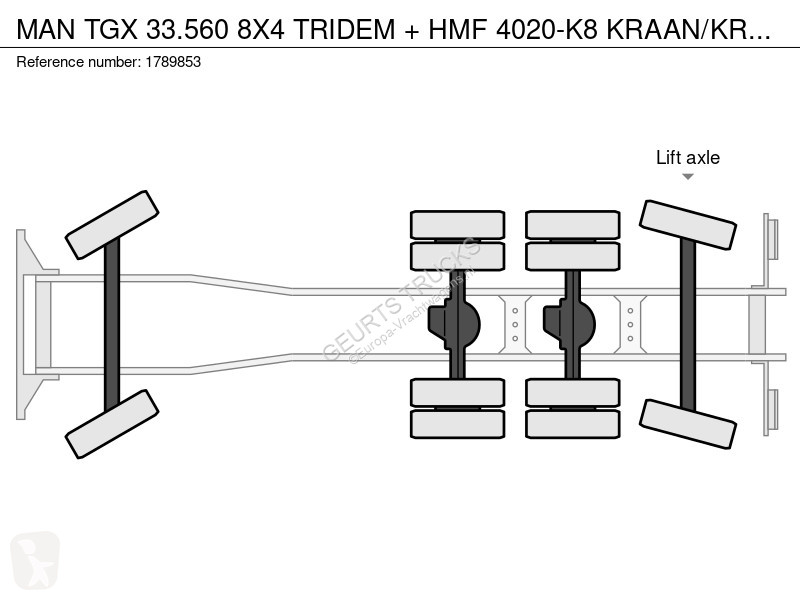 Kamion MAN 33.560 8X4 TRIDEM + HMF 4020-K8...