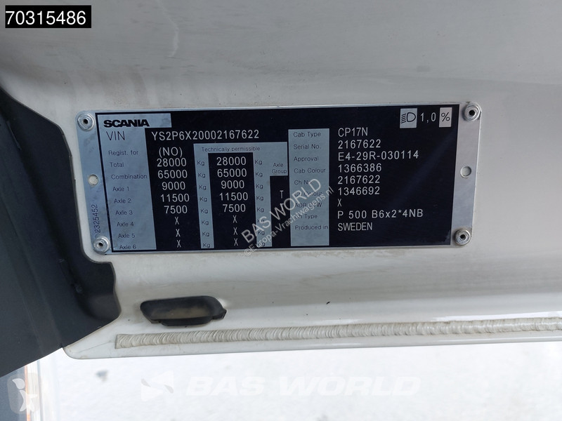 شاحنة Scania P500 P 6X2 Full Air Zepro 2500kg...