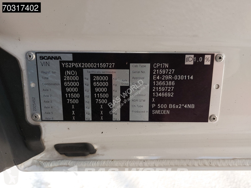 Scania P500 P 6X2 BDF Full Air ift+Steering...