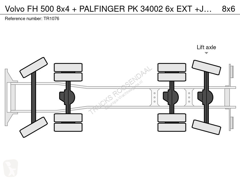 شاحنة Volvo 500 8x4 + PALFINGER PK 34002 6x EXT...