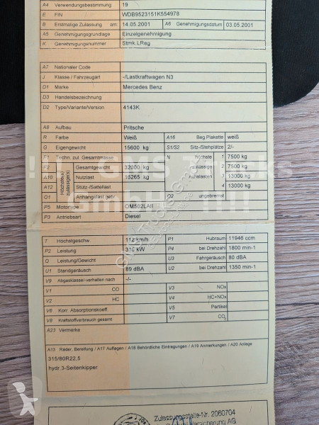 شاحنة Mercedes 4143 / V6 / Blatt - Blatt /...