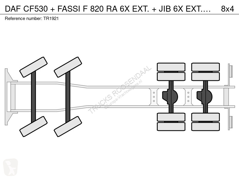 شاحنة DAF 530 + FASSI F 820 RA 6X EXT. + JIB 6X...