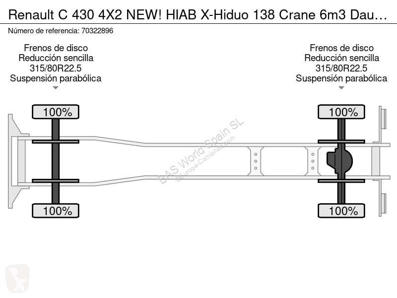 Camion Renault C 430 4X2 NEW! HIAB X-Hiduo 138...