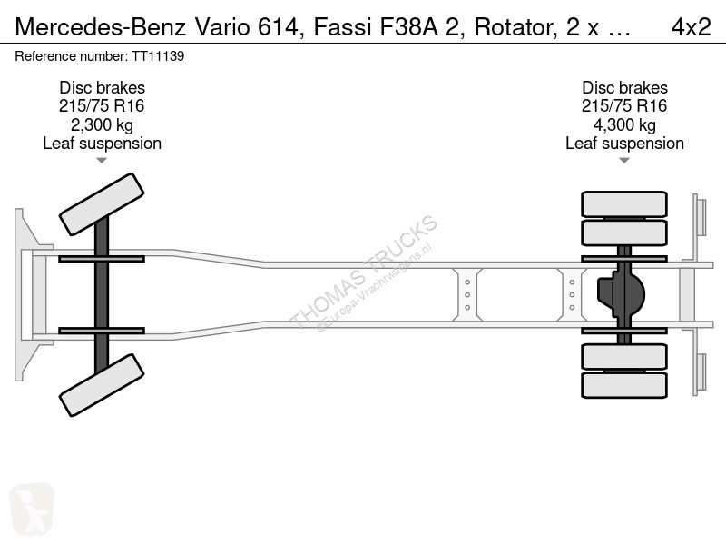 شاحنة Mercedes 614, Fassi F38A 2, Rotator, 2 x...